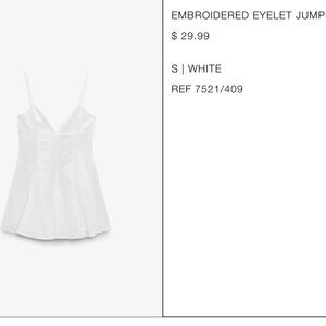 White Embroidered Eyelet Jumpsuit Zara